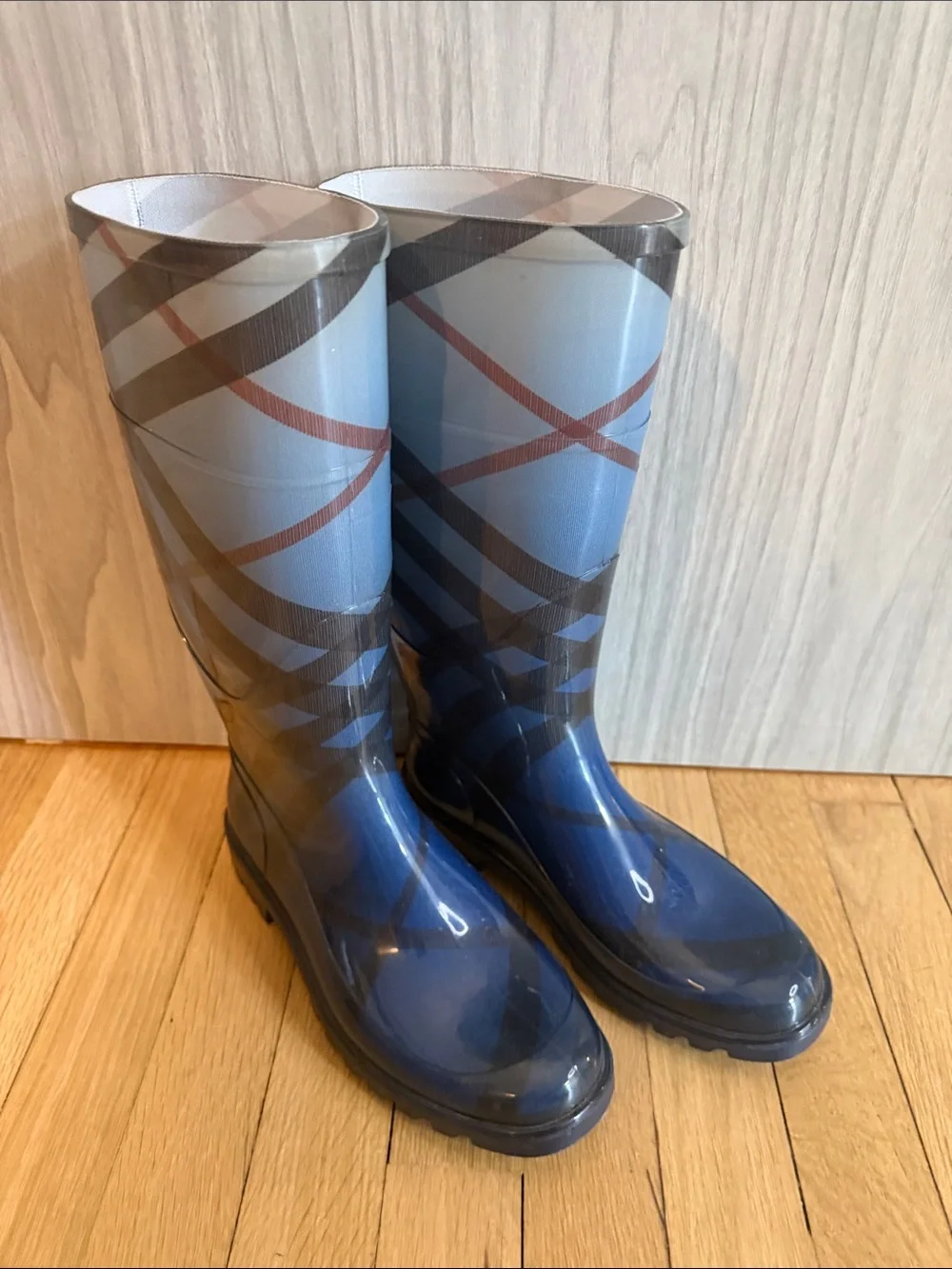 Burberry Blue Nova Check Rain Boots